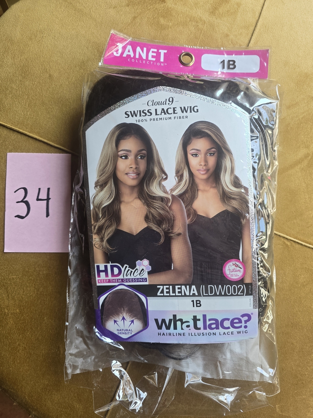 Zelena Swiss Lace Wig - 1B (Dark Brown)